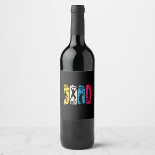 Volleyball Player Set Spike Repeat Wine Label