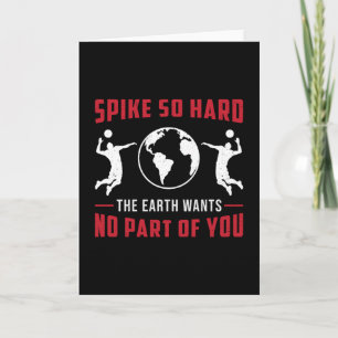 Volleyball Player Spike So Hard Beach Volleyball Card