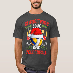 Volleyball Player Team Club Outfit Christmas Love T-Shirt