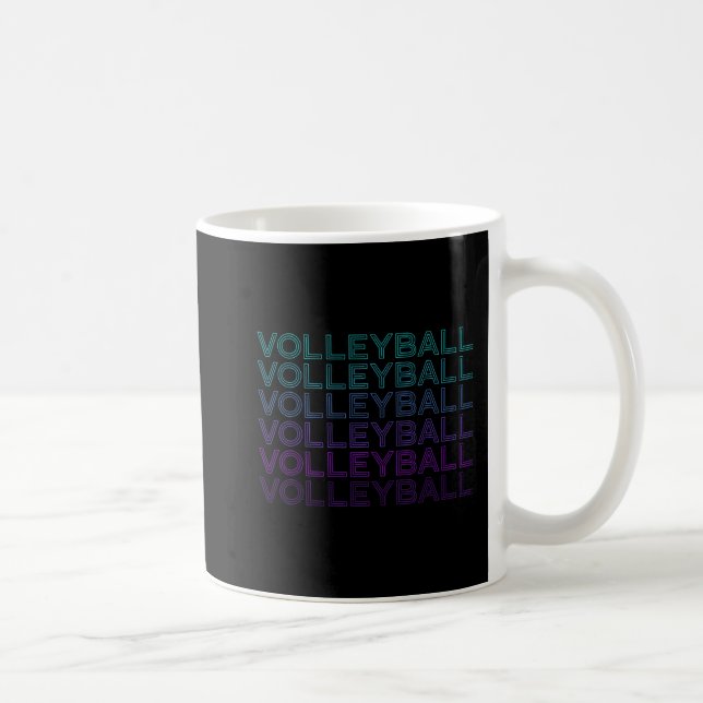 Volleyball Player Team Coach Trainer Retro  Coffee Mug (Right)