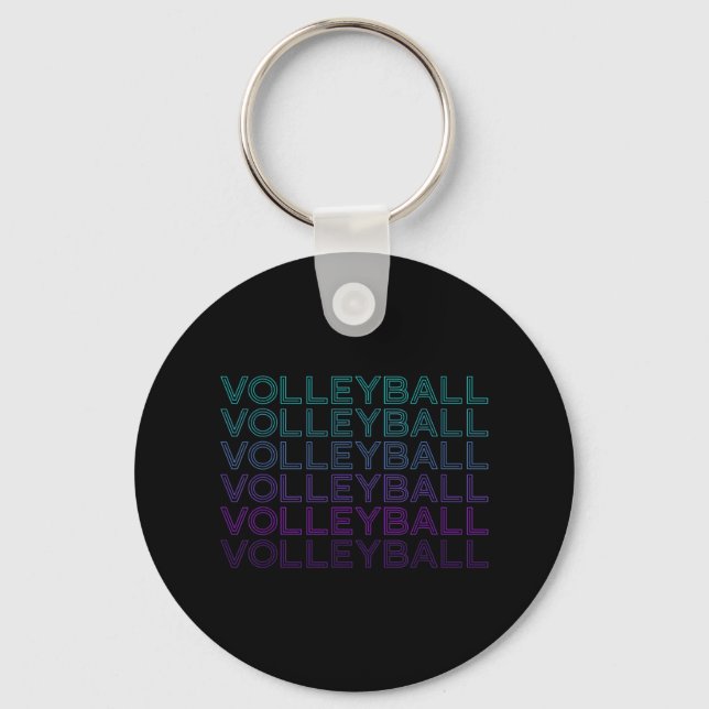 Volleyball Player Team Coach Trainer Retro  Key Ring (Front)
