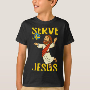 Volleyball Player Team Jesus Serve Jesus T-Shirt