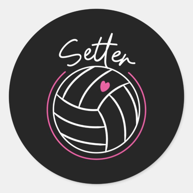 Volleyball Player Team Setter Classic Round Sticker (Front)