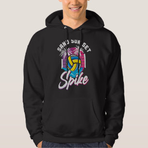 Volleyball Player Team Vintage Retro 90s 80s Sand  Hoodie