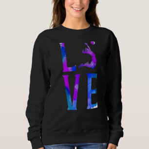Volleyball Player Team Watercolor Vintage Love 3 Sweatshirt