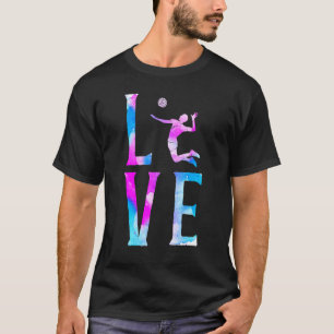 Volleyball Player Team Watercolor Vintage Love T-Shirt