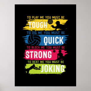 Volleyball Player   Tough Quick Strong Poster