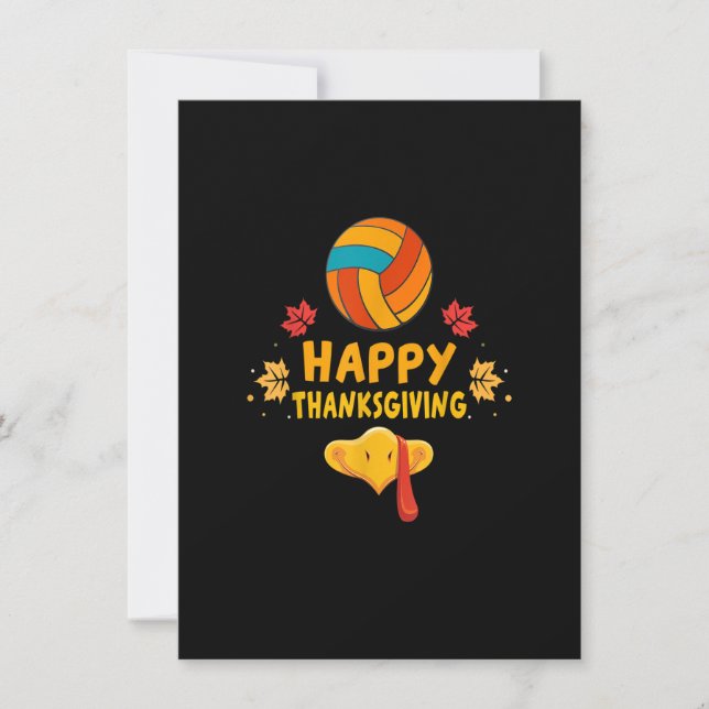 Volleyball Player Turkey Funny Thanksgiving Day Invitation (Front)