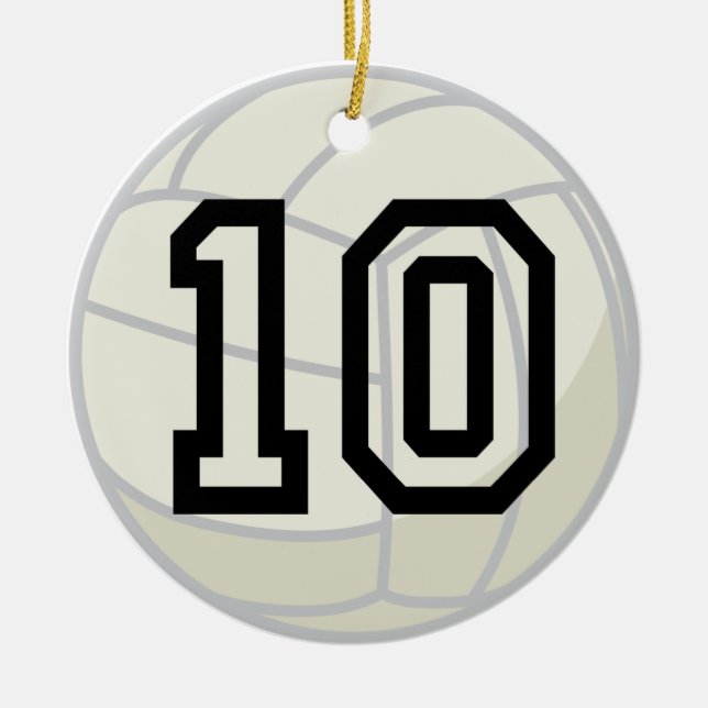 Volleyball Player Uniform Number 10 Ornament (Front)