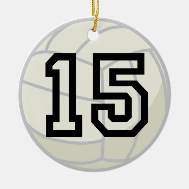 Volleyball Player Uniform Number 15 Ornament (Front)