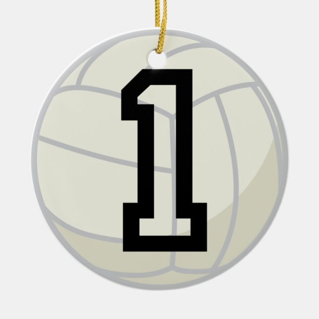 Volleyball Player Uniform Number 1 Ornament (Front)