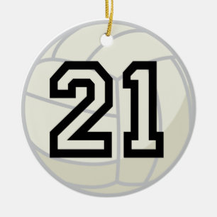 Volleyball Player Uniform Number 21 Ornament