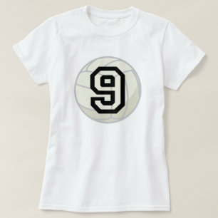 Volleyball Player Uniform Number 9 Gift T-Shirt