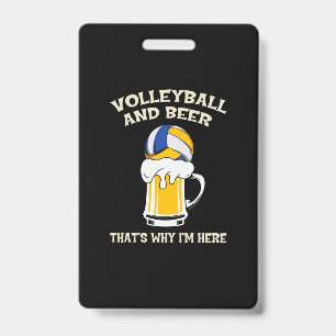Volleyball Player   Volleyball And Beer ID Badge