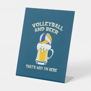 Volleyball Player   Volleyball And Beer Pedestal Sign