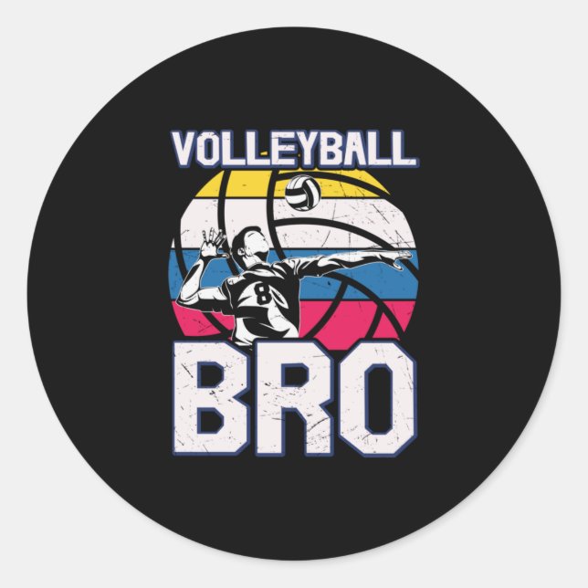Volleyball Player | Volleyball Bro Classic Round Sticker (Front)