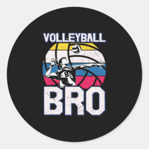 Volleyball Player   Volleyball Bro Classic Round Sticker