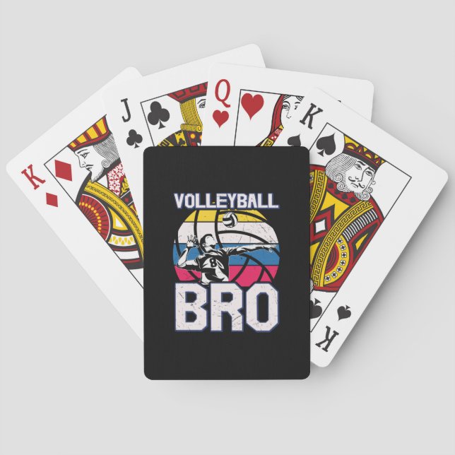 Volleyball Player | Volleyball Bro Playing Cards (Back)
