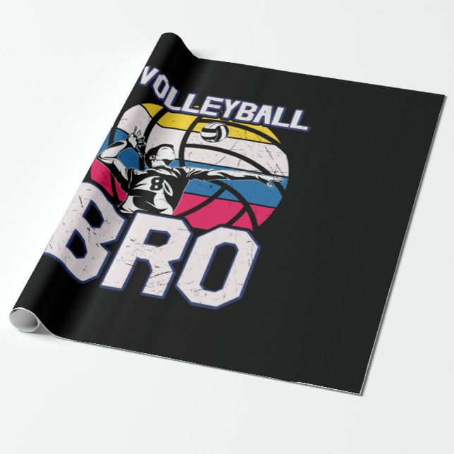 Volleyball Player | Volleyball Bro Wrapping Paper (Unrolled)