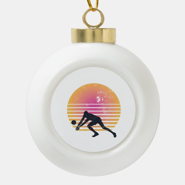 Volleyball Player Volleyball Ceramic Ball Christmas Ornament (Front)