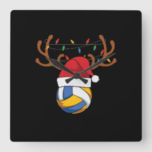 Volleyball Player Volleyball Christmas Square Wall Clock