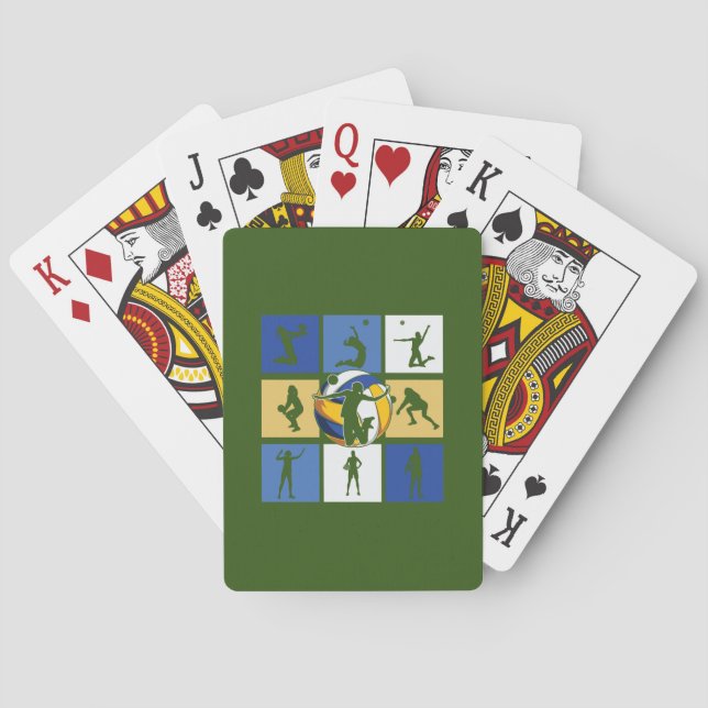 Volleyball Player | Volleyball Circle Playing Cards (Back)