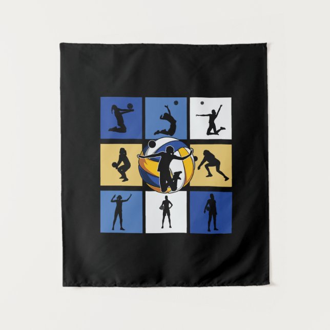 Volleyball Player | Volleyball Circle Tapestry (Front)