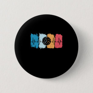 Volleyball Player Volleyball Heartbeat 6 Cm Round Badge