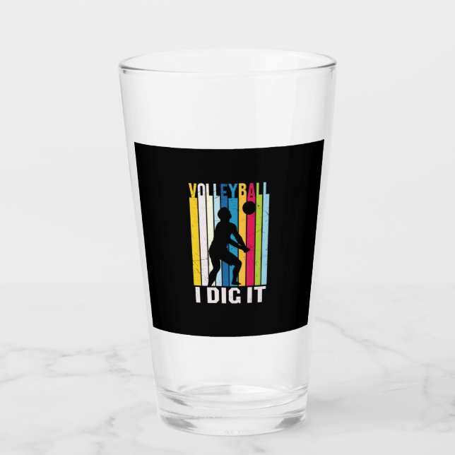 Volleyball Player | Volleyball I Dig It Glass (Front)