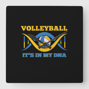 Volleyball Player Volleyball It Is In My Dna Square Wall Clock