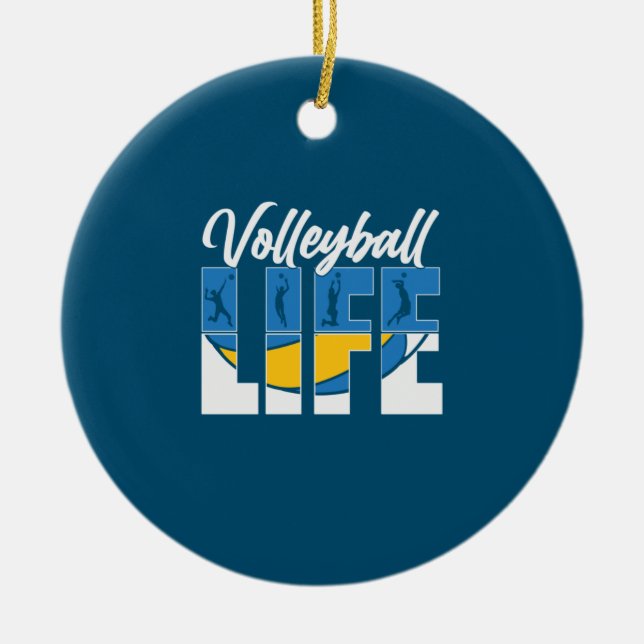 Volleyball Player | Volleyball Life Ceramic Tree Decoration (Front)
