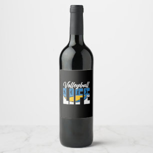 Volleyball Player   Volleyball Life Wine Label