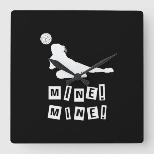 Volleyball Player Volleyball Mine Square Wall Clock