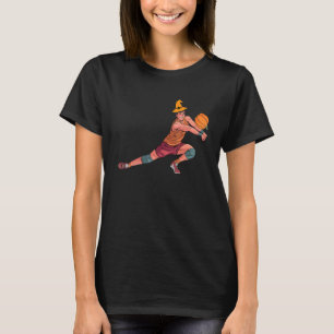 Volleyball Player Witch Hat Lazy Halloween Costume T-Shirt