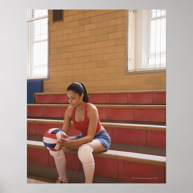 Volleyball player with volleyball poster (Front)