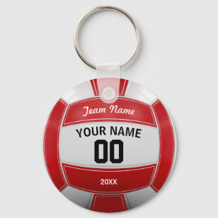 Volleyball Player's Name Year Team Red Key Ring