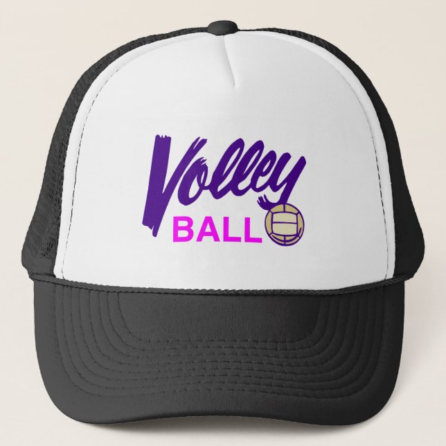 Volleyball (Purple/Pink) Trucker Hat (Front)
