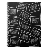 Volleyball Quotes Notebook in Black and White