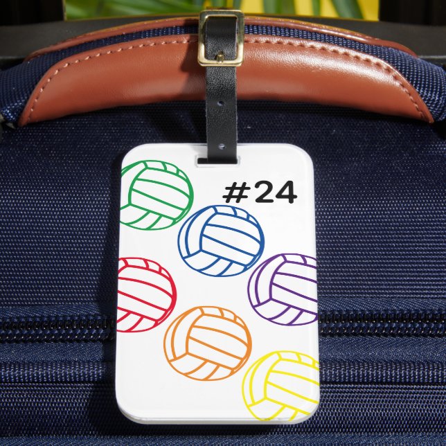 Volleyball Rainbow Luggage Tag (Front Insitu 2)