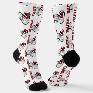 Volleyball - Red, Black, White Socks
