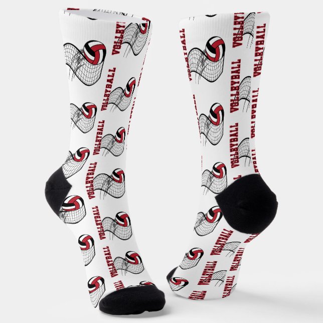 Volleyball - Red, Black, White Socks (Angled)