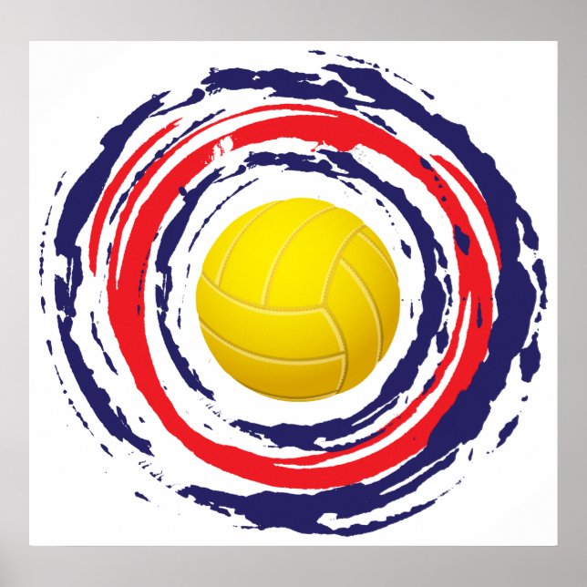 Volleyball Red Blue And White 2 Poster (Front)
