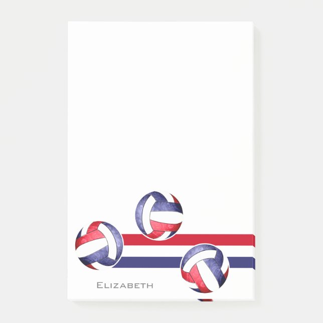 Volleyball red white blue post-it notes (Front)