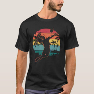 Volleyball Retro Sunset 70s Vintage Distressed T-Shirt