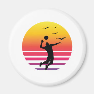 volleyball retro sunset, #volleyball magnet