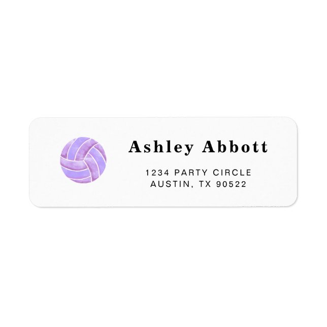 Volleyball Return Address Labels (Front)