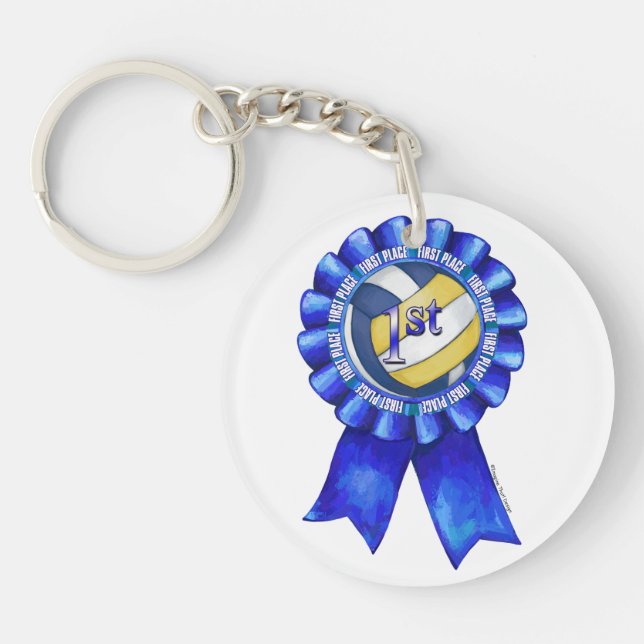 Volleyball Ribbons 1st Key Ring (Front)