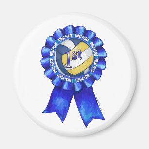 Volleyball Ribbons 1st Magnet