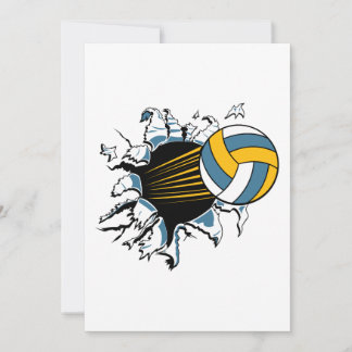 volleyball ripping through blue and gold