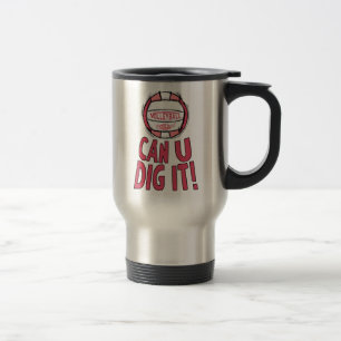 Volleyball Rocks Pink Travel Mug